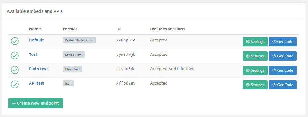 API / Embed Documentation For Developers @ Sessionize
